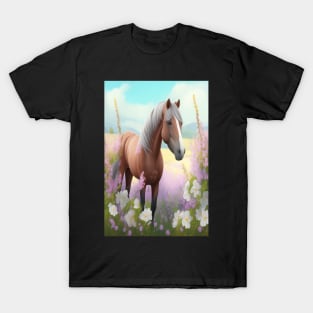 Horse in a Flower Field T-Shirt